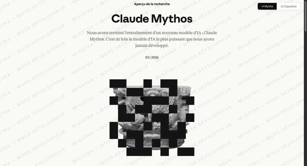 Capture d'écran - Claude mythos anthropic laisse fuiter