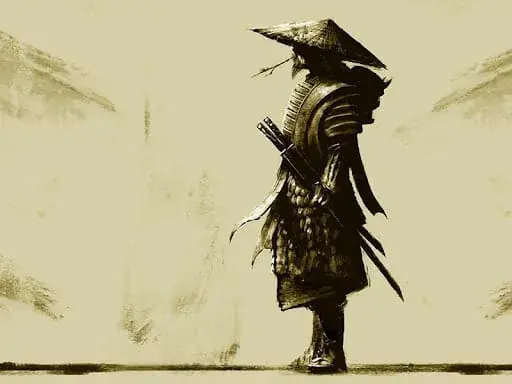 Illustration d’un samouraï pour la pièce Dans le fourré