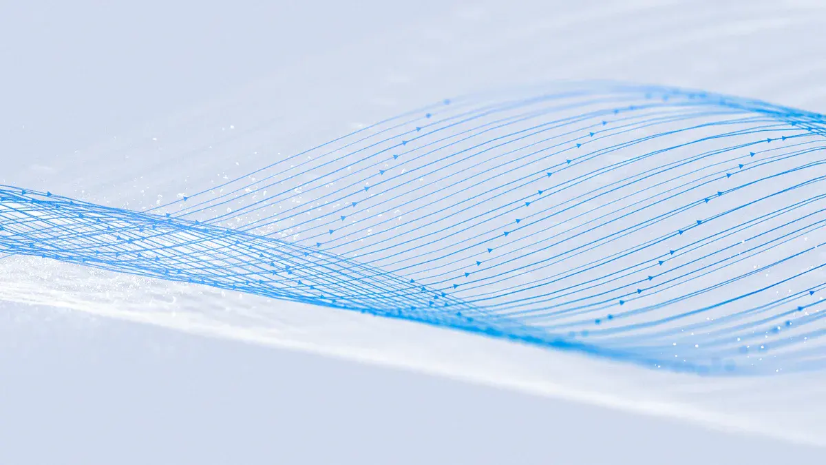 Visuel officiel de Meta pour Muse Spark Open, faisceau de lignes bleues sur fond gris clair