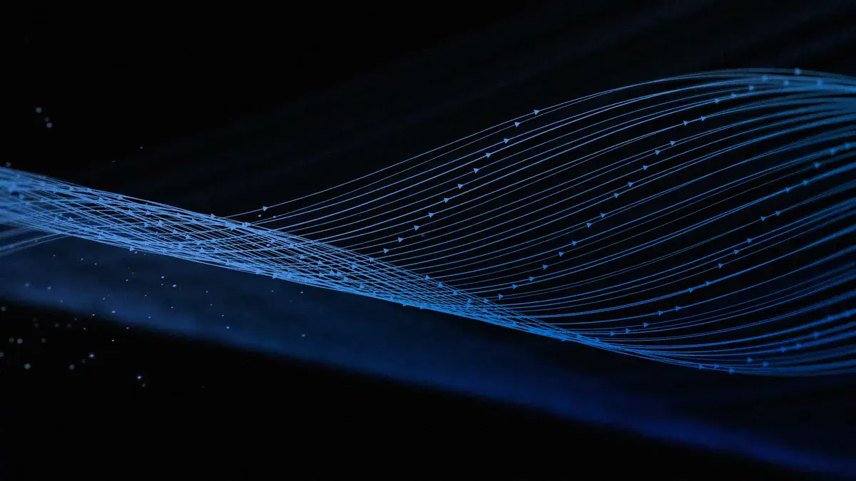 Visuel officiel de Meta pour Muse Spark Open, lignes bleues qui ondulent sur fond noir