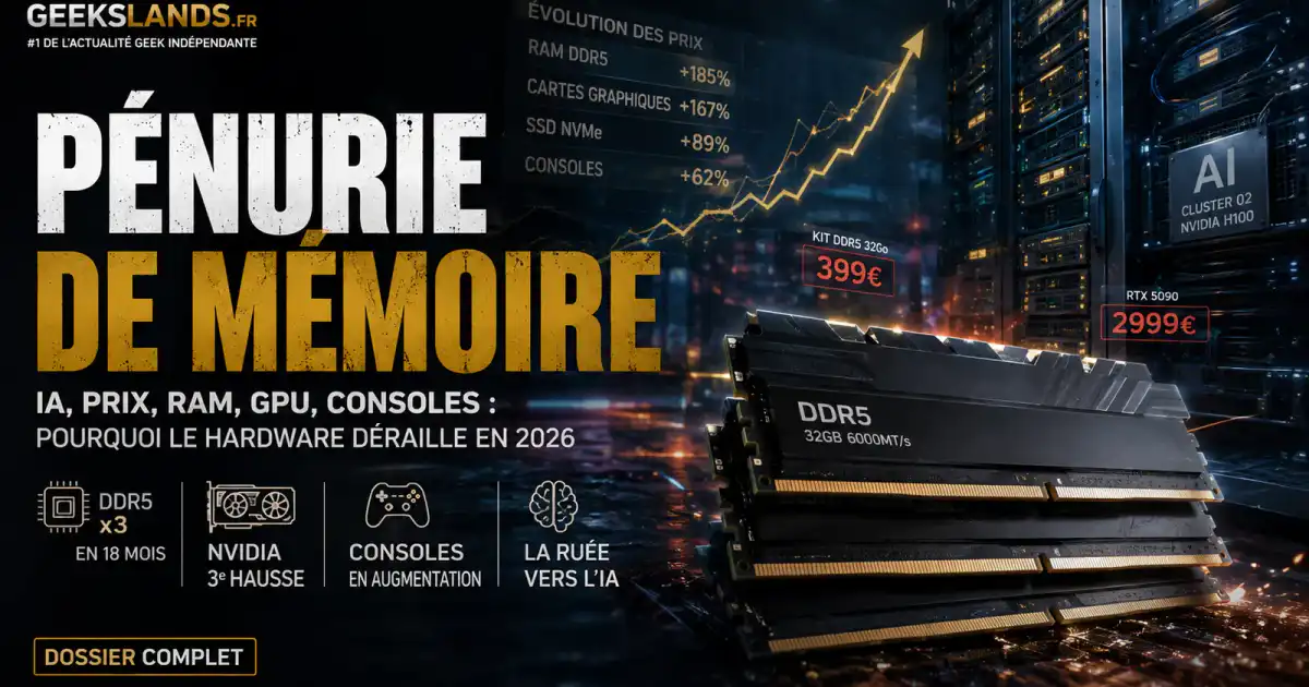 Pénurie de mémoire : pourquoi l’IA fait exploser le prix de ta RAM, de ta carte graphique et de ta prochaine console