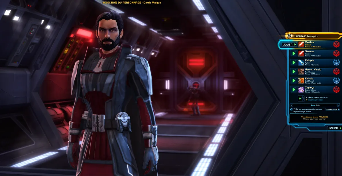 Personnage - SWTOR Succès phare Chute d'un
